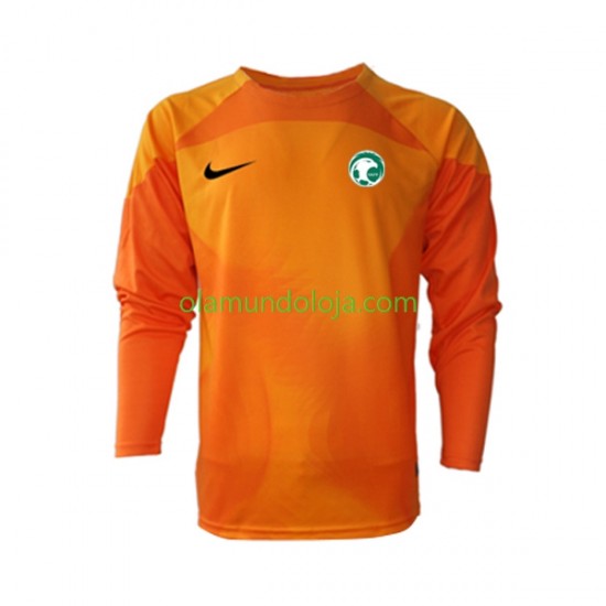Camisola Arábia Saudita Guarda-redes Homem Equipamento Segundo Copa do Mundo 2022 Manga Comprida